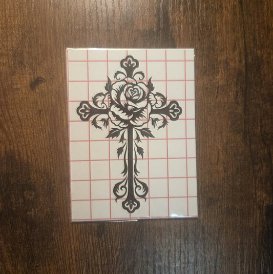 Rose Cross Decal